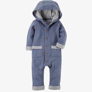 Carter's Baby Boys' Hooded Babysoft Coveralls 6 Months Blue